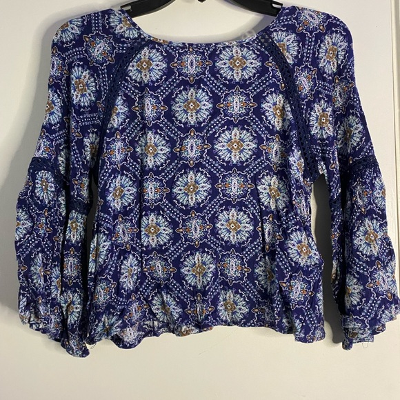 Blue pattern, extremely soft boho shirt! - Picture 2 of 4